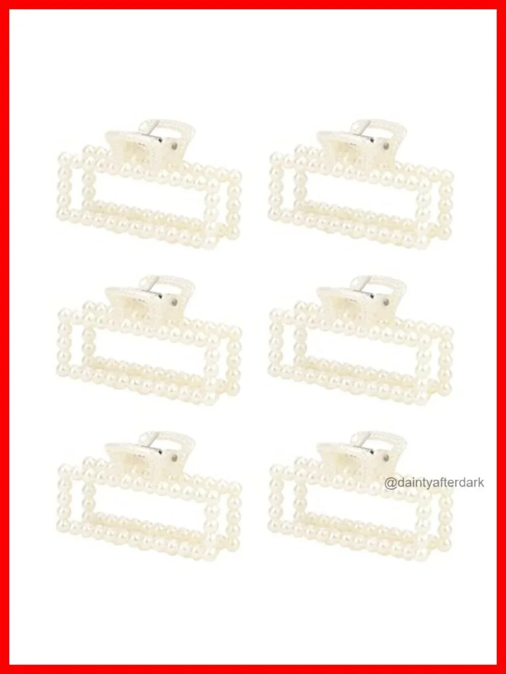 6pc Pearl Hair Claw Clip Set - Bridesmaid Proposal Gifts Non-Slip Strong Hold